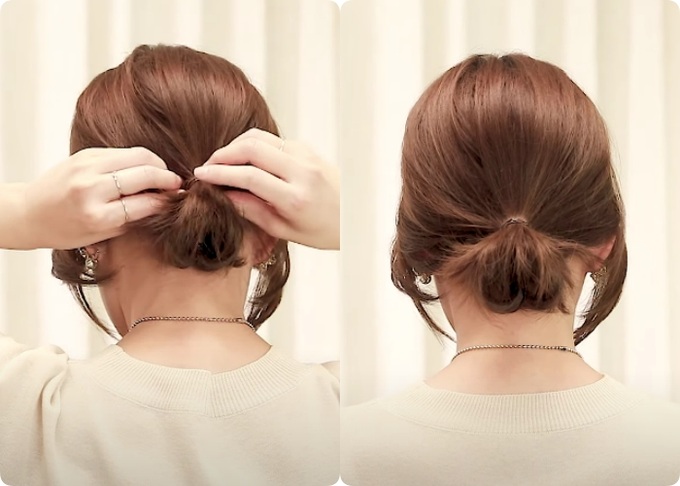 Tóc ngắn lỡ cỡ vẫn búi kiểu Hàn siêu xinh - Ảnh 4. Tóc ngắn lỡ cỡ vẫn búi kiểu Hàn siêu xinh - Ảnh 4.