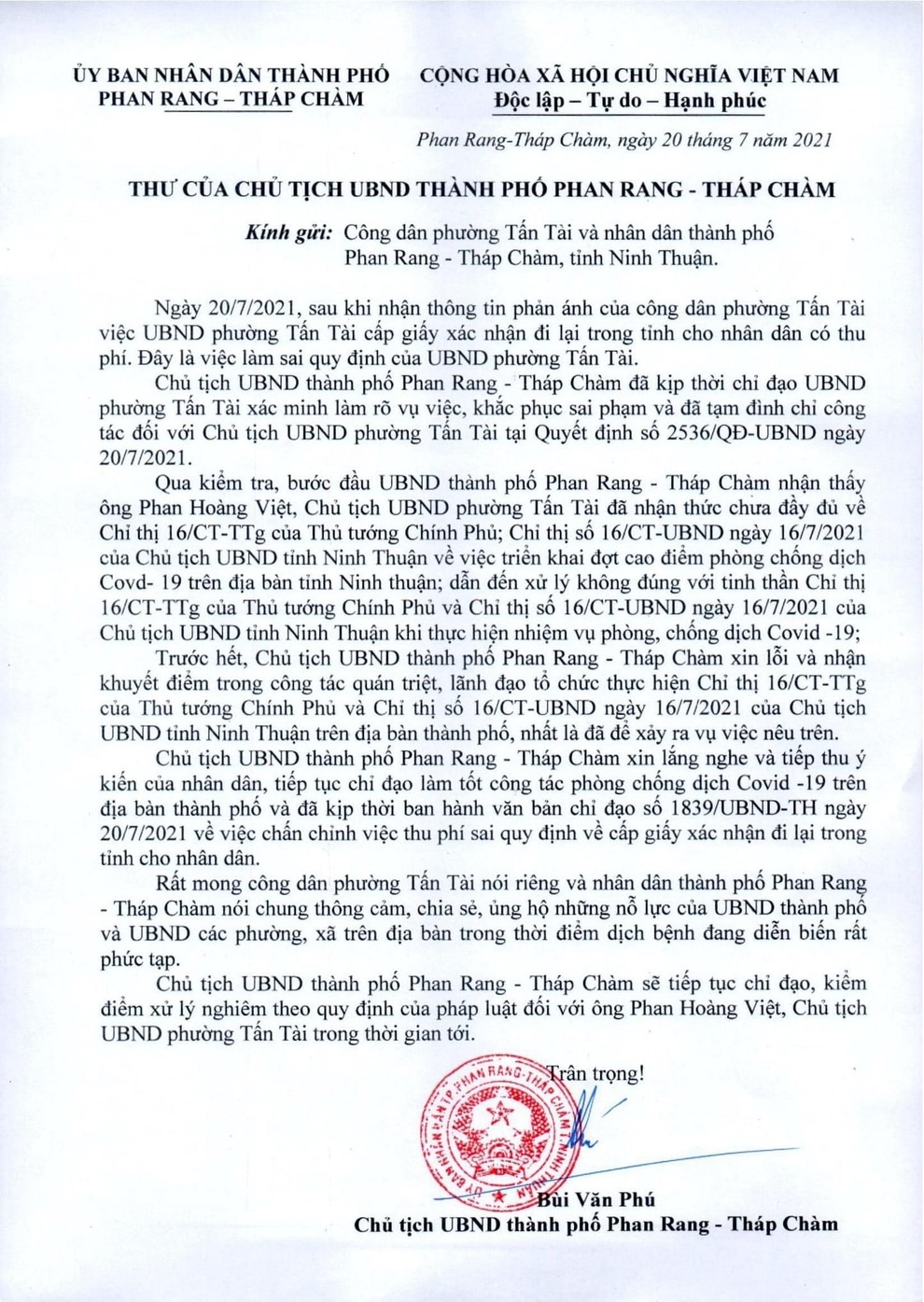 Vụ thu phí cấp giấy đi đường: Chủ tịch thành phố xin lỗi dân - 1 Vụ thu phí cấp giấy đi đường: Chủ tịch thành phố xin lỗi dân - 1