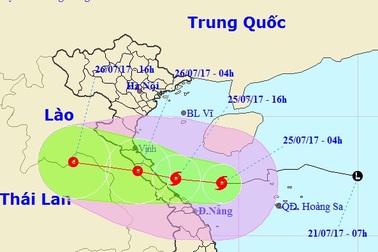 Chiều tối nay bão vào Hà Tĩnh - Quảng Trị, nhiều nơi mưa to