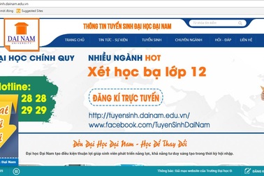 Trường ĐH Đại Nam bị làm giả website để chiêu dụ tuyển sinh