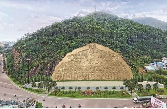 Bình Định: Tạm dừng dự án bức phù điêu 'khủng' - Ảnh 1. Bình Định: Tạm dừng dự án bức phù điêu 'khủng' - Ảnh 1.