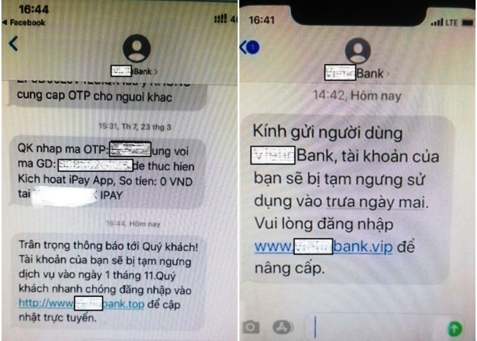 Bộ Công an cảnh báo thủ đoạn giả danh tin nhắn của ngân hàng để lừa đảo - 1 Bộ Công an cảnh báo thủ đoạn giả danh tin nhắn của ngân hàng để lừa đảo - 1