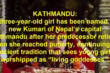 Bé gái 3 tuổi thành “nữ thần sống”