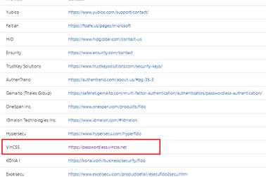 Khóa xác thực mạnh của Vingroup được Microsoft khuyến nghị sử dụng