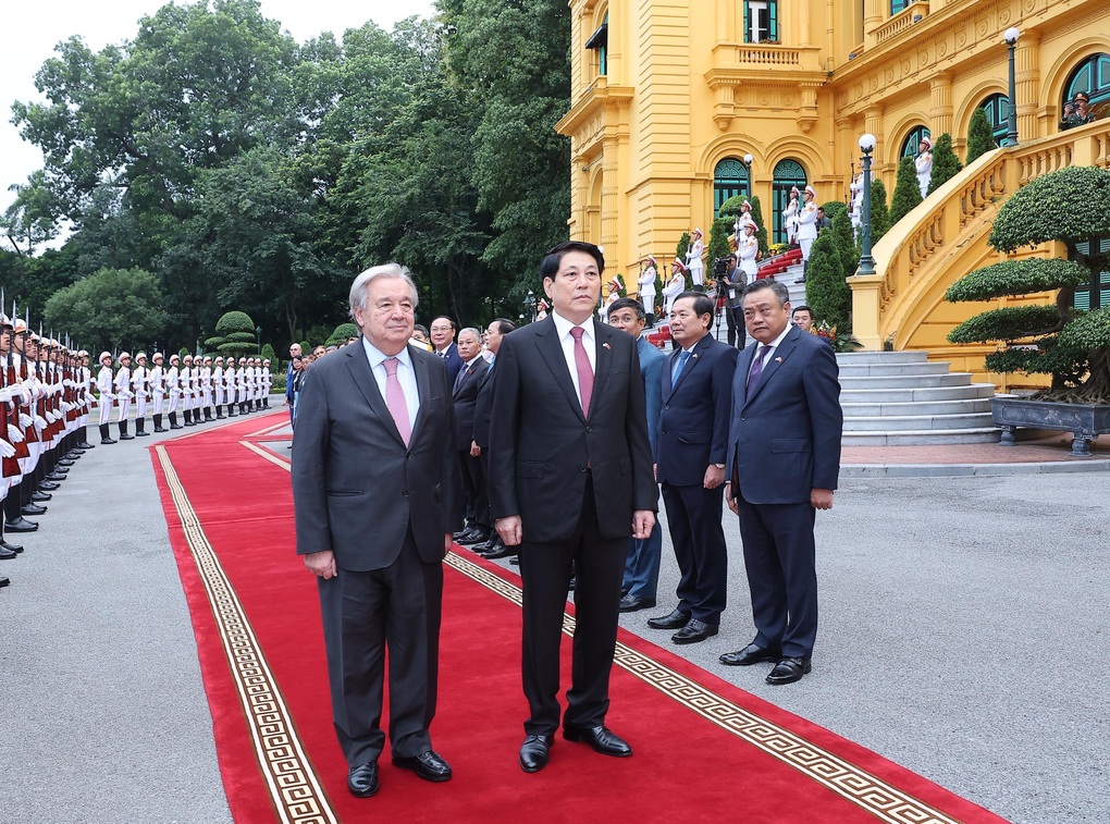 President Luong Cuong welcomes the United Nations Secretary-General at the Presidential Palace - 4 Chủ tịch nước Lương Cường đón Tổng Thư ký Liên hợp quốc tại Phủ Chủ tịch - 4