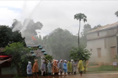 Diễn tập công tác tìm kiếm, cứu hộ cứu nạn, sơ tán dân trước mùa mưa bão