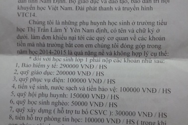 Nam Định: Phụ huynh chưa đồng tình, trường vẫn quyết làm xã hội hóa