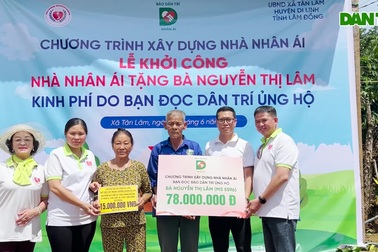 Khởi công nhà Nhân ái tặng bà Nguyễn Thị Lâm