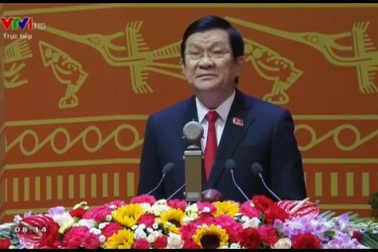 Chủ tịch nước Trương Tấn Sang phát biểu khai mạc Đại hội Đảng lần thứ XII