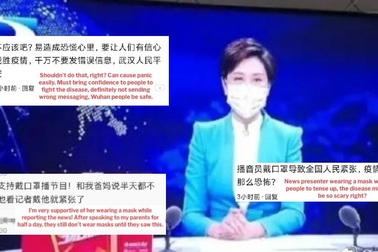 Phát thanh viên Trung Quốc gây "bão"mạng vì đeo khẩu trang dẫn chương trình