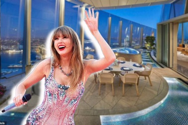 Bạn trai Taylor Swift mê mẩn ngắm quang cảnh mở ra từ phòng Tổng thống