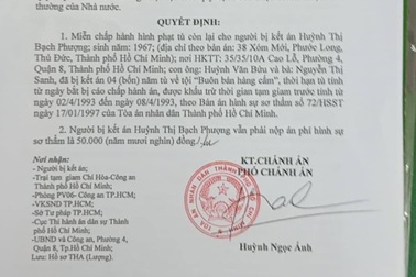 Một nữ phạm nhân được miễn hình phạt tù