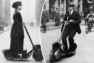 Bất ngờ với hình ảnh scooter chạy trên đường phố từ cách đây hơn một thế kỷ