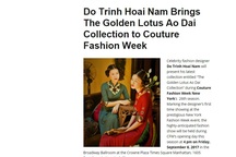 NTK Đỗ Trịnh Hoài Nam tham gia Tuần lễ thời trang lớn tại New York