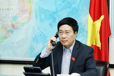 Phó Thủ tướng Phạm Bình Minh điện đàm với  Ngoại trưởng Hoa Kỳ John Kerry 
