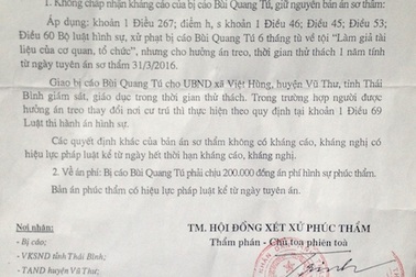 Thái Bình: Một người dân thường bị kết tội “Làm giả tài liệu cơ quan nhà nước, tổ chức”