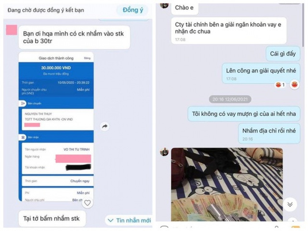 Cố tình chuyển tiền nhầm, cách bẫy con mồi ép vay nặng lãi - 1 Cố tình chuyển tiền nhầm, cách bẫy con mồi ép vay nặng lãi - 1