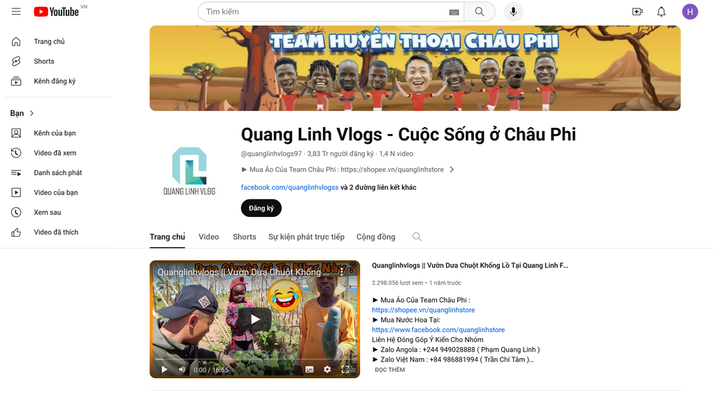 Quang Linh Vlogs, Độ Mixi lấy lại được kênh Youtube, thiệt hại nghiêm trọng - 1