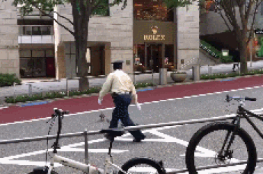 Xem cảnh sát Nhật “hộ tống” đàn vịt qua đường