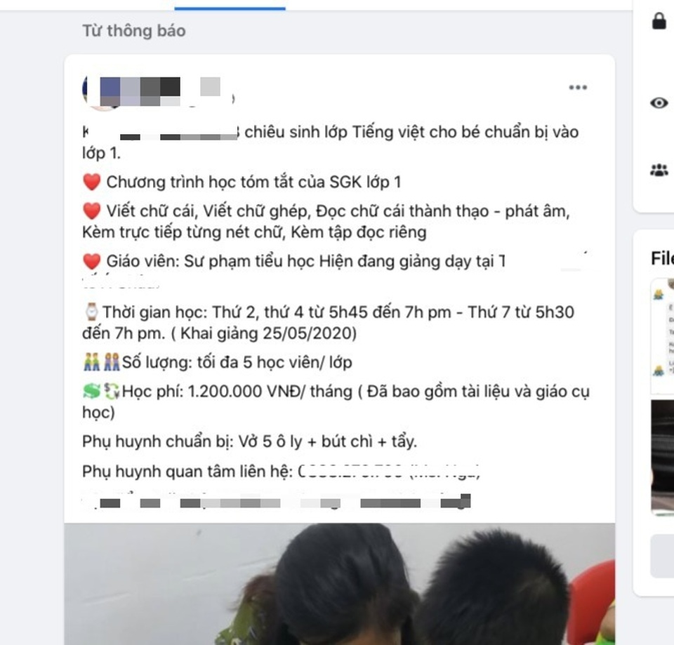 Nóng ruột, bố mẹ “săn” giáo viên dạy chữ cấp tốc cho con trước lớp 1 - 2 Nóng ruột, bố mẹ “săn” giáo viên dạy chữ cấp tốc cho con trước lớp 1 - 2