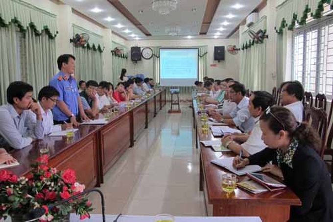 Nhân dân quận Liên Chiểu (TP. Đà Nẵng) góp ý xây dựng dự thảo Bộ luật Dân sự. Ảnh: PA.