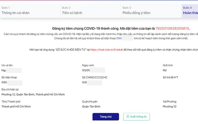 Cách đăng ký online tiêm mũi 2 vaccine Covid-19
