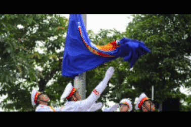 Hình ảnh lễ Thượng cờ ASEAN tại TPHCM