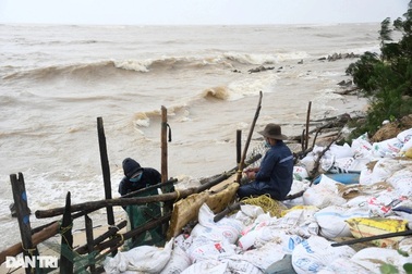 Bị triều cường "xâm thực", người dân trắng đêm nơm nớp lo canh biển giữ nhà