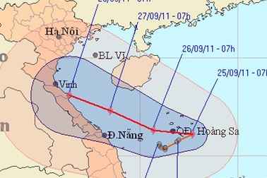 Bão số 4 giật cấp 11, hướng vào miền Trung