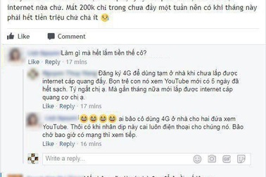 Khách hàng tá hoả vì cước Internet khi dùng 4G thay thế cáp quang