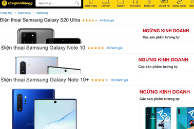 TGDĐ ngừng kinh doanh Samsung Galaxy Note 10, Note 10+, S20 Ultra