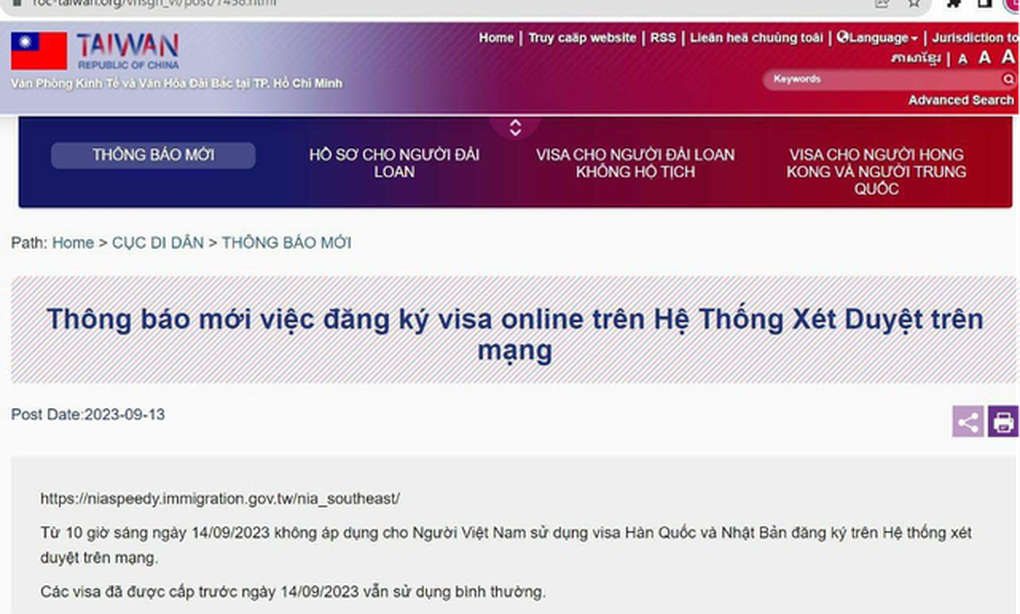 Du khách Việt có visa Nhật, Hàn không được chấp nhận miễn e-visa Đài Loan - 2