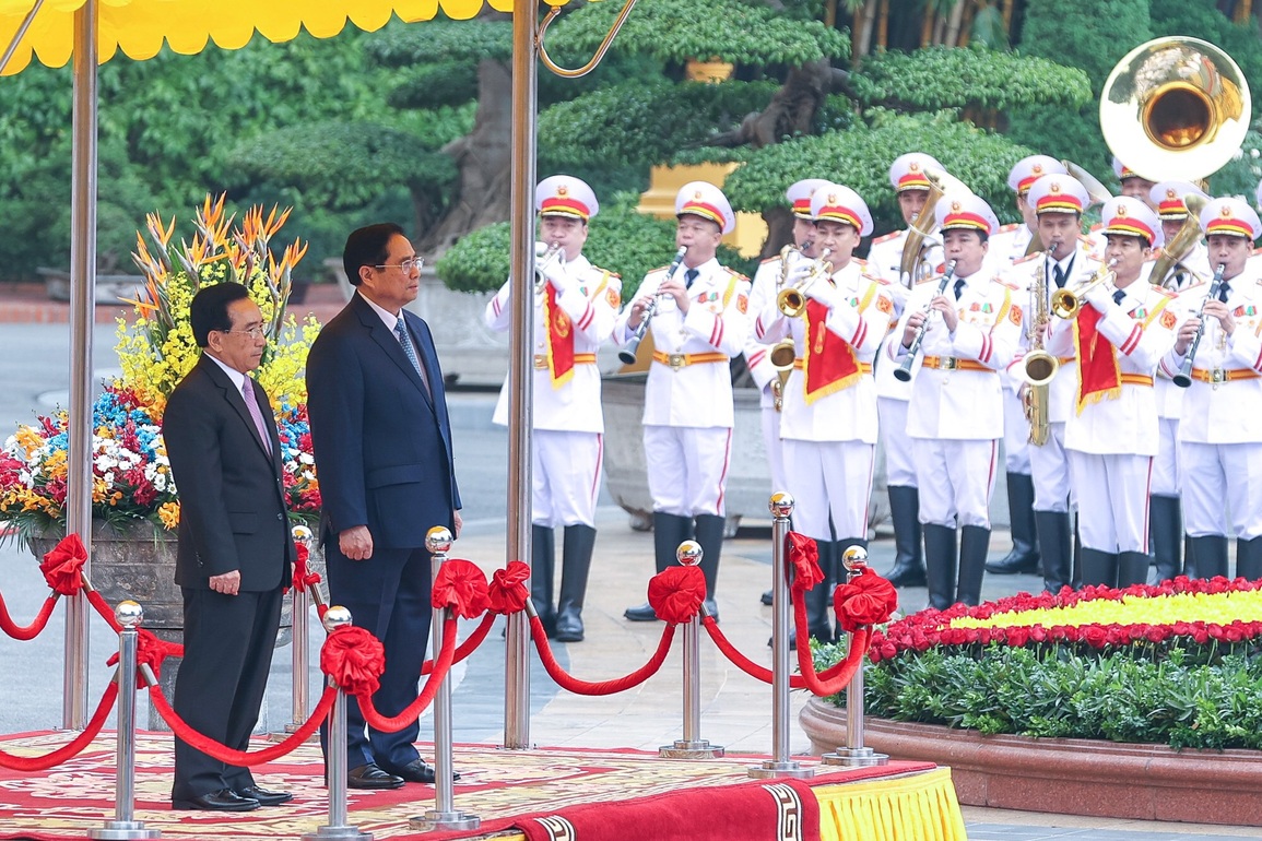 Thủ tướng Phạm Minh Chính chủ trì lễ đón chính thức Thủ tướng Lào - 2 Thủ tướng Phạm Minh Chính chủ trì lễ đón chính thức Thủ tướng Lào - 2