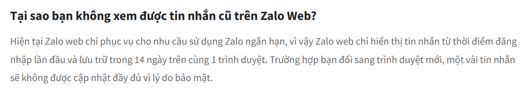 Zalo gây tranh cãi vì giới hạn số ngày lưu trữ tin nhắn trên web - 1 Zalo gây tranh cãi vì giới hạn số ngày lưu trữ tin nhắn trên web - 1