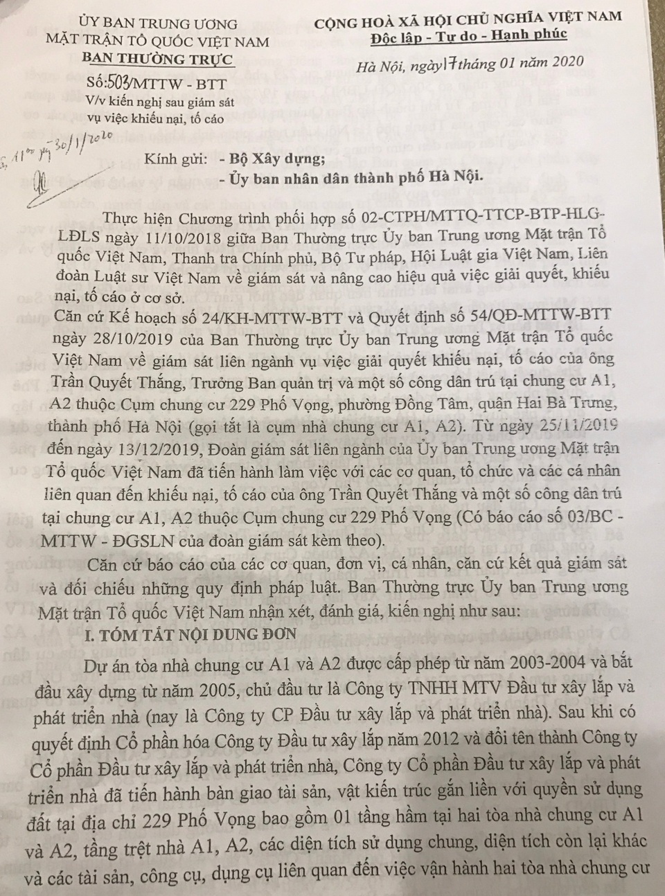 Cư dân chung cư 229 phố Vọng kêu cứu: Sáng tỏ những góc tối bí ẩn! - 1 Cư dân chung cư 229 phố Vọng kêu cứu: Sáng tỏ những góc tối bí ẩn! - 1