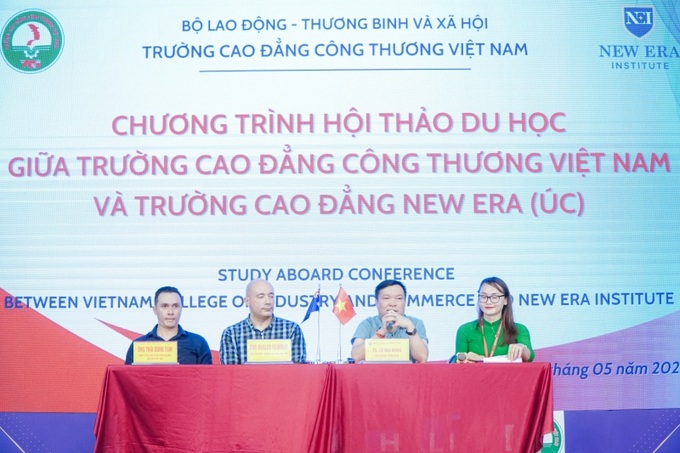 5ảnh 5Trường CĐ Công thương Việt Nam (VCI) và Học viện New Era Institute (ÚC) đã long trọng tổ chức Hội thảo du học Úc thu hút sự tham gia và theo dõi của hàng ngàn sinh viên ở các cơ sở đào tạo của hàng