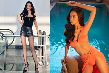 Hoa hậu Bảo Ngọc "gây choáng" với đôi chân 1,23m dài nhất showbiz Việt