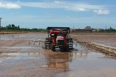 Máy gieo sạ lúa kết hợp bón phân theo hàng "make in Việt Nam"