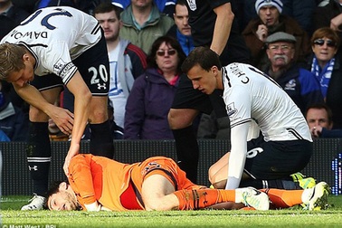 Hugo Lloris bất tỉnh sau cú va chạm mạnh với Lukaku