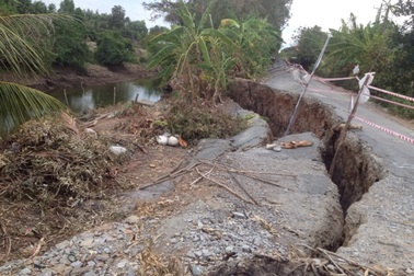Đê bao rừng Quốc gia U Minh Thượng sạt lở nghiêm trọng