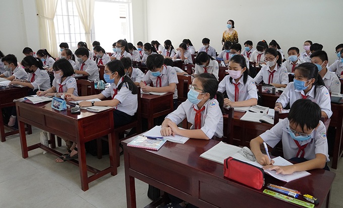 Sau Tết Nguyên đán học sinh các cấp ở Bến Tre đến trường học trực tiếp. Ảnh minh họa