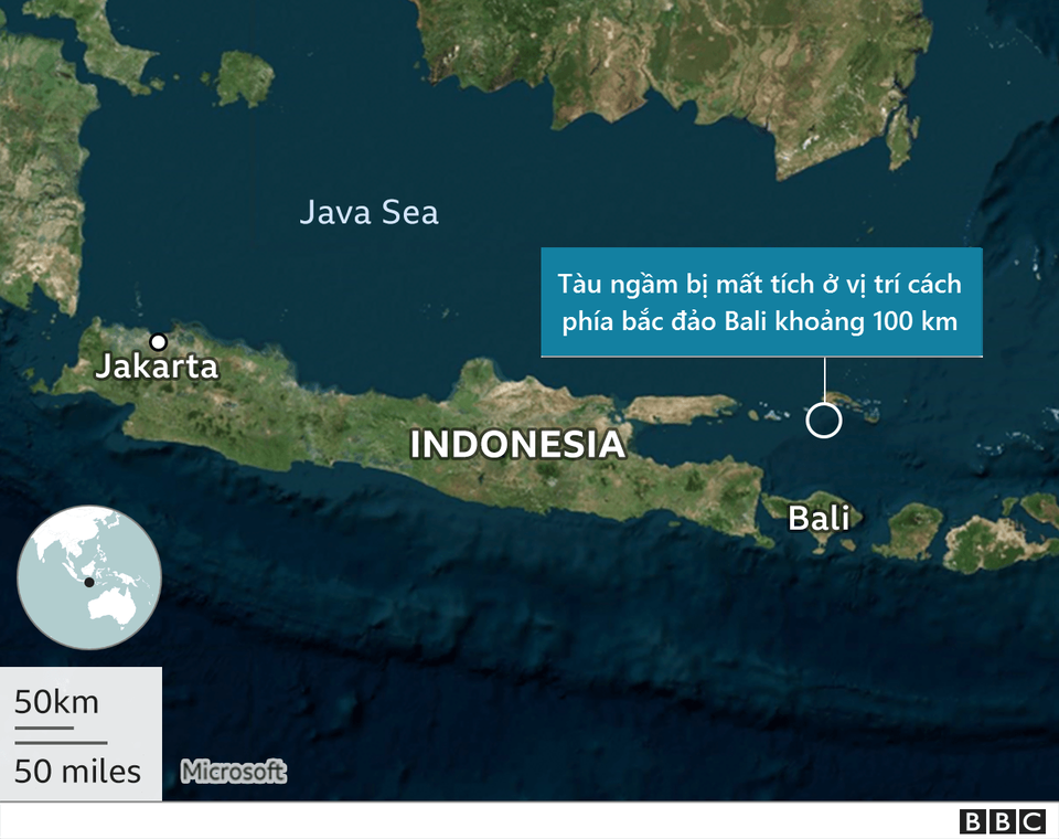 Indonesia phỏng đoán nguyên nhân tàu ngầm chở 53 người mất tích bí ẩn - 2 Indonesia phỏng đoán nguyên nhân tàu ngầm chở 53 người mất tích bí ẩn - 2