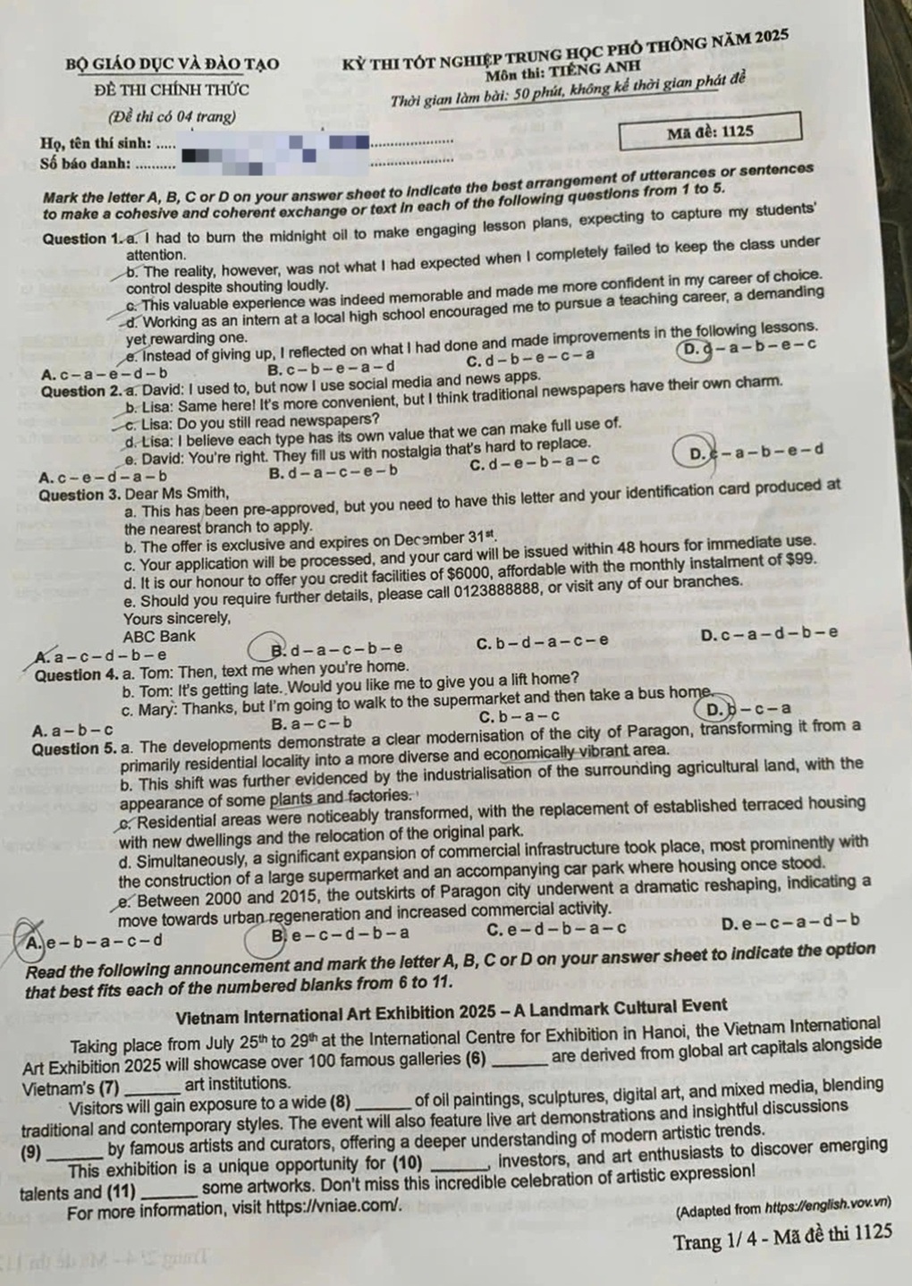 امتحان اللغة الإنجليزية لتخرج الثانوية العامة: تقييم أم لغز؟ - 2 Đề thi tiếng Anh tốt nghiệp THPT: Đánh giá hay đánh đố? - 2