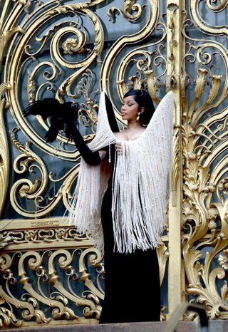 Cardi B gây sốc khi diện váy nhô cao đến đỉnh đầu, tạo dáng cùng quạ đen - 4