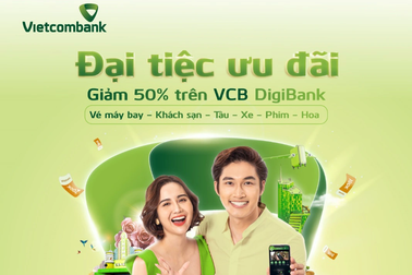 Đặt vé máy bay, tàu, xe trên ứng dụng VCB Digibank được giảm 50%