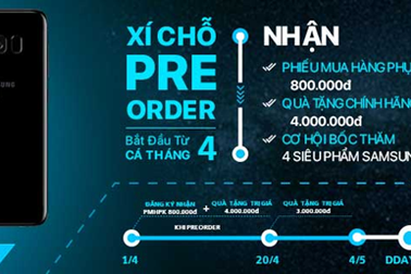 Đặt mua Galaxy S8/S8+ càng sớm, quà tặng càng giá trị