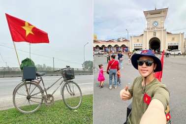 Chàng trai đạp xe từ Bắc vào Nam dịp 30/4, giờ lại đi từ Nam ra Bắc đón 2/9