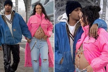 Rihanna bất ngờ lộ bụng bầu trên phố