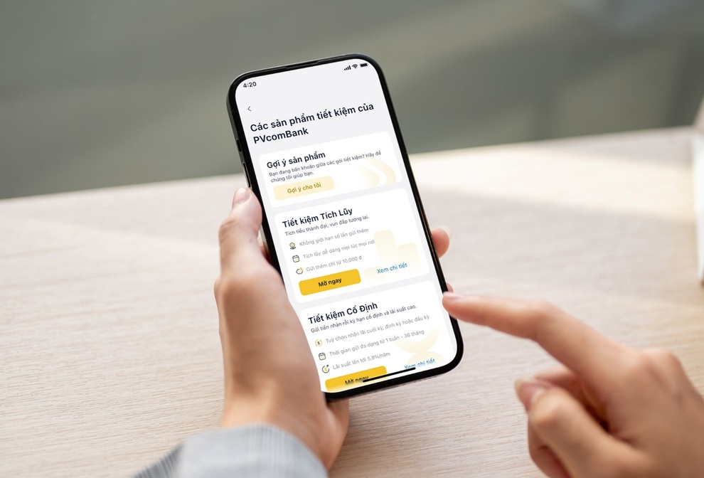 ឧបករណ៍ប្រើប្រាស់ចម្រុះសម្រាប់អតិថិជនក្នុងការសន្សំលើអ៊ីនធឺណិតនៅលើ PVConnect - 1 Đa dạng tiện ích cho khách hàng gửi tiết kiệm online trên PVConnect - 1