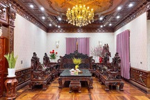 Choáng ngợp biệt thự siêu sang, nội thất dát toàn gỗ quý ở Bắc Ninh